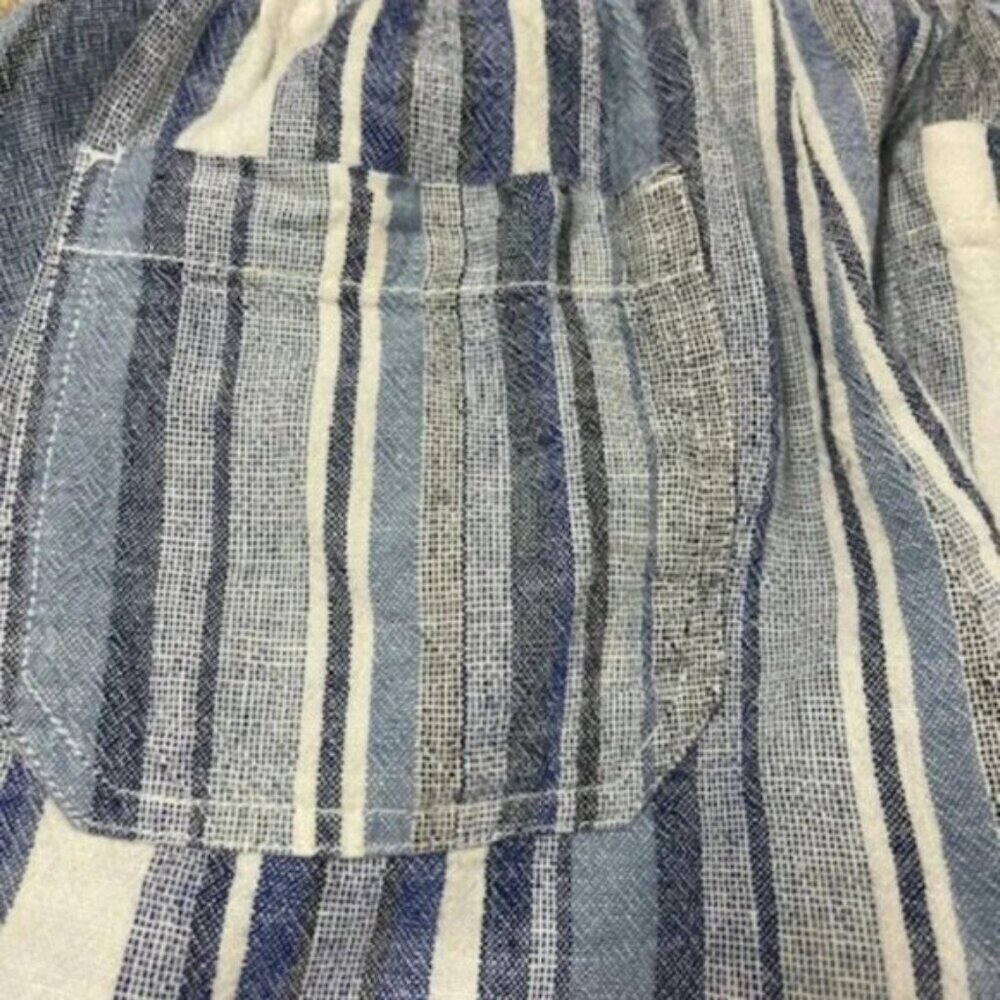 Briggs Women's Linen Blend Pull-On Shorts with Pockets Size Small Blue Stripe - Picture 7 of 8